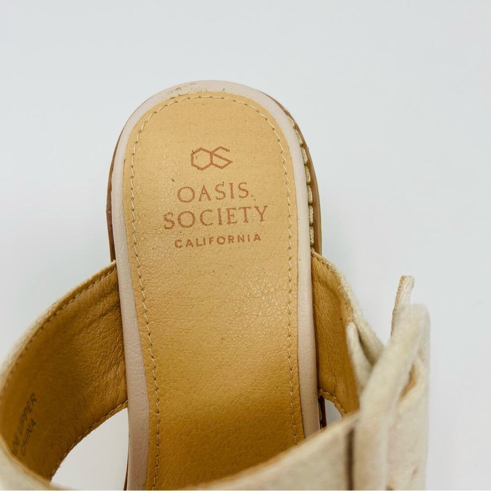 Oasis Society cream strappy buckle slip on mule sandals 6 - Picture 6 of 7